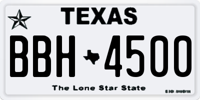 TX license plate BBH4500