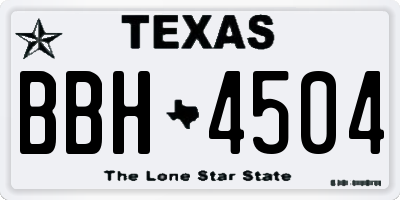 TX license plate BBH4504