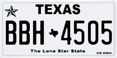 TX license plate BBH4505