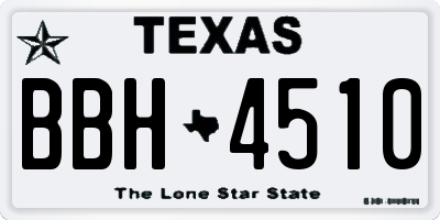 TX license plate BBH4510