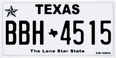TX license plate BBH4515