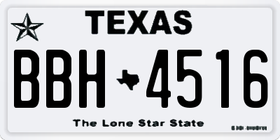 TX license plate BBH4516