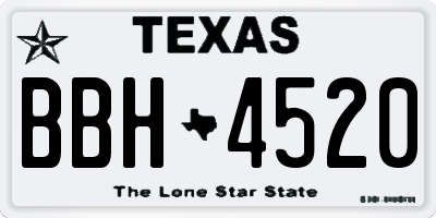 TX license plate BBH4520