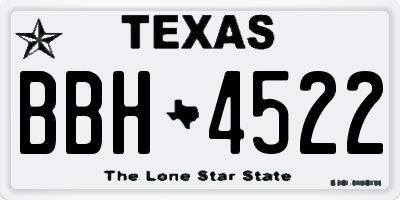 TX license plate BBH4522