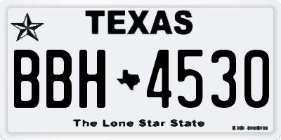TX license plate BBH4530