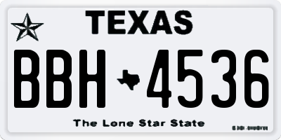 TX license plate BBH4536