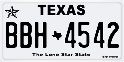 TX license plate BBH4542