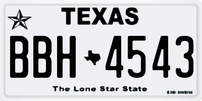 TX license plate BBH4543