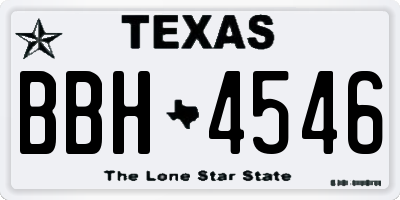 TX license plate BBH4546