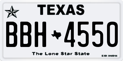 TX license plate BBH4550