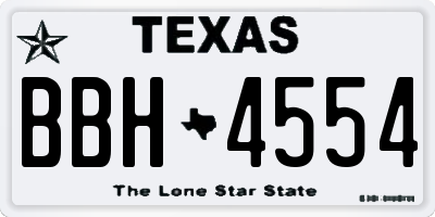 TX license plate BBH4554