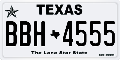 TX license plate BBH4555