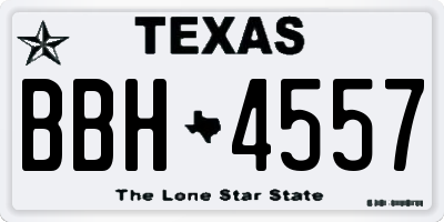 TX license plate BBH4557