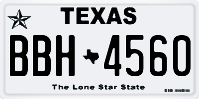 TX license plate BBH4560
