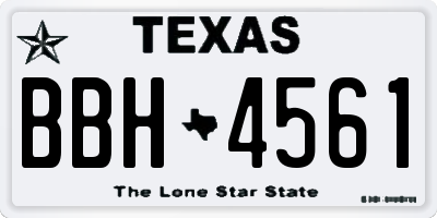 TX license plate BBH4561