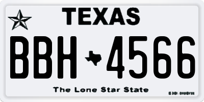 TX license plate BBH4566