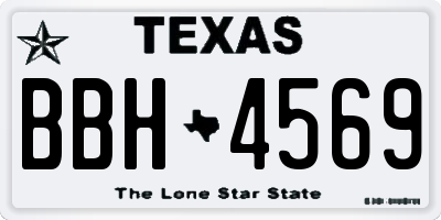 TX license plate BBH4569