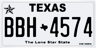 TX license plate BBH4574