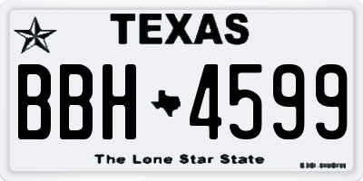 TX license plate BBH4599