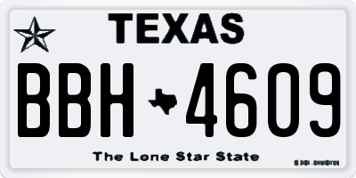 TX license plate BBH4609