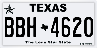 TX license plate BBH4620