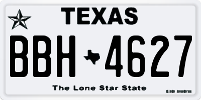 TX license plate BBH4627