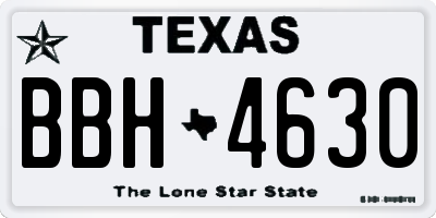 TX license plate BBH4630