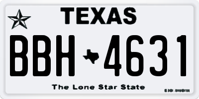 TX license plate BBH4631