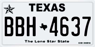 TX license plate BBH4637