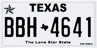TX license plate BBH4641