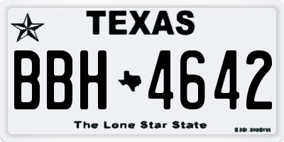 TX license plate BBH4642