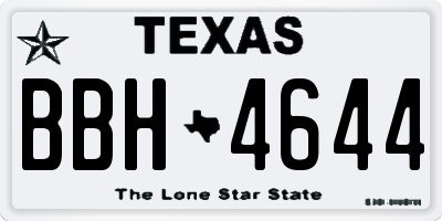 TX license plate BBH4644