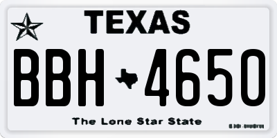 TX license plate BBH4650