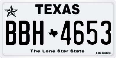 TX license plate BBH4653