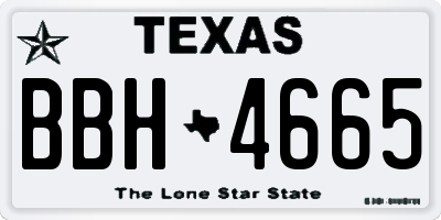 TX license plate BBH4665