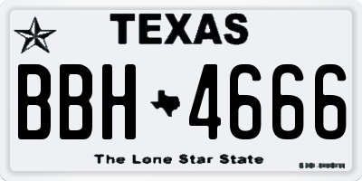 TX license plate BBH4666