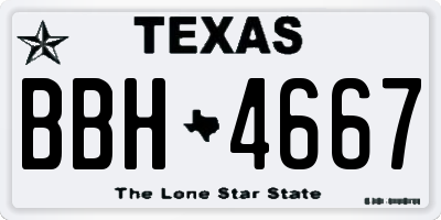 TX license plate BBH4667