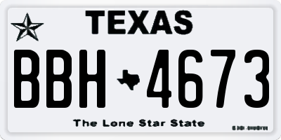 TX license plate BBH4673