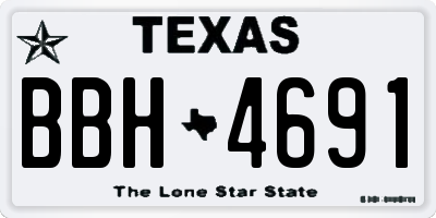 TX license plate BBH4691