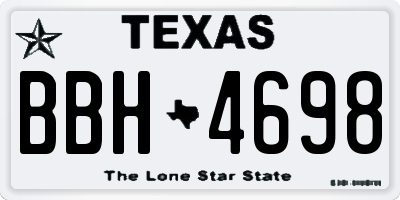 TX license plate BBH4698