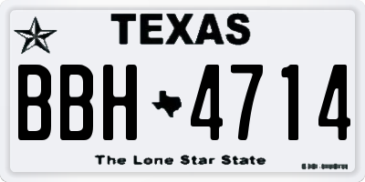TX license plate BBH4714