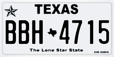 TX license plate BBH4715