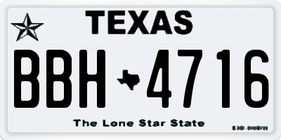 TX license plate BBH4716