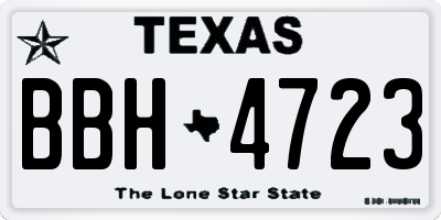 TX license plate BBH4723