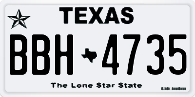 TX license plate BBH4735