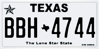 TX license plate BBH4744