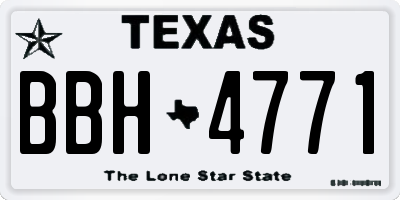 TX license plate BBH4771
