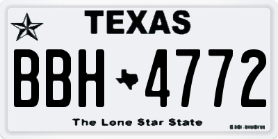 TX license plate BBH4772