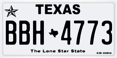 TX license plate BBH4773