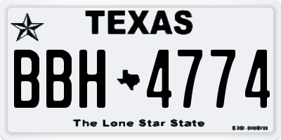 TX license plate BBH4774